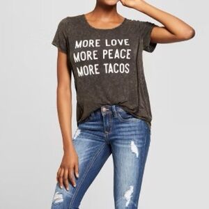 🌻3/$20 Grayson Threads More Love More Peace More Tacos Graphic Print Tee, Size M